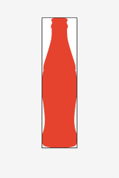 Cola creative assets include an outline of a Coca-Cola bottle and the brand’s ribbon, logo and label.